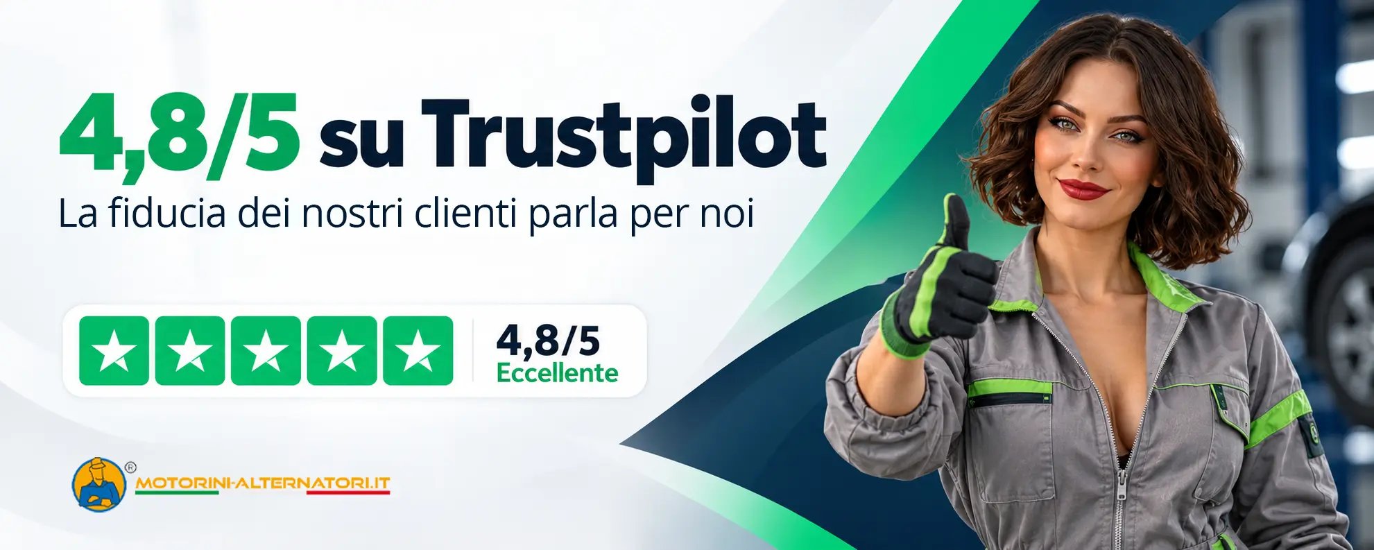 Banner 4,8 su 5 su Trustpilot!